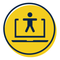 Accessibility symbol on a laptop icon
