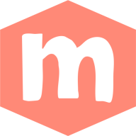 Hexagonal logo with the letter 'm'